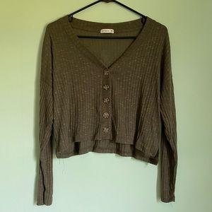 Cotton On Button Front Green Top Size Medium